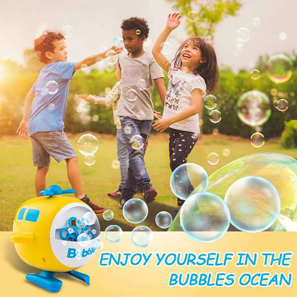 Bubble Machine Automatische Bubble Maker Speelgoed Automatische Bubble Blower Voor Kinderen Outdoor Feest Verjaardagscadeau Geel