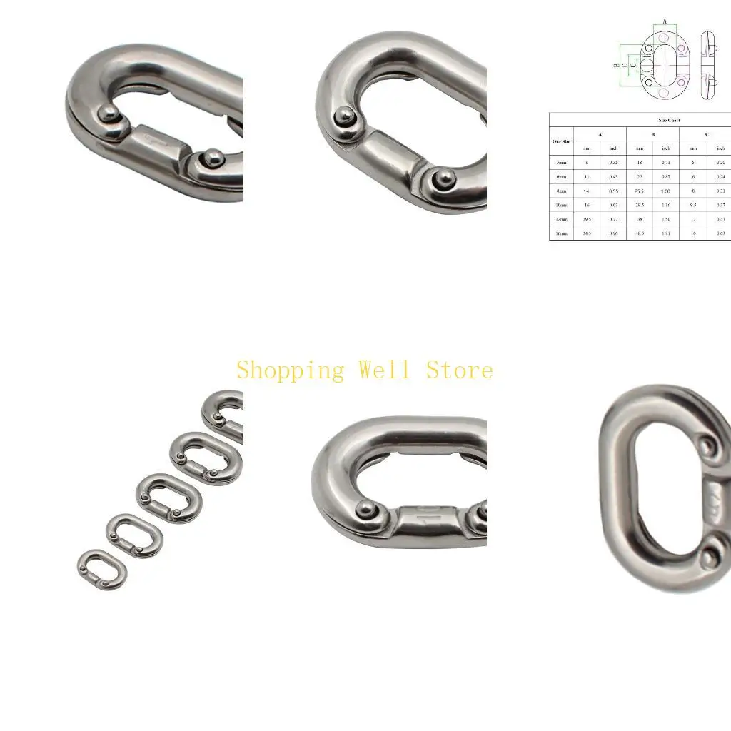 KX4B 1Pc Steel Marine Grade C Link Connectings 316 Steels Ship Anchors Chain Link