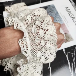 Beige Stretch Cotton Crochet Fine Lace Girls Jewelry Hat Flower Basket Picture Frame Clothes Handmade Crafts Sewing Materials