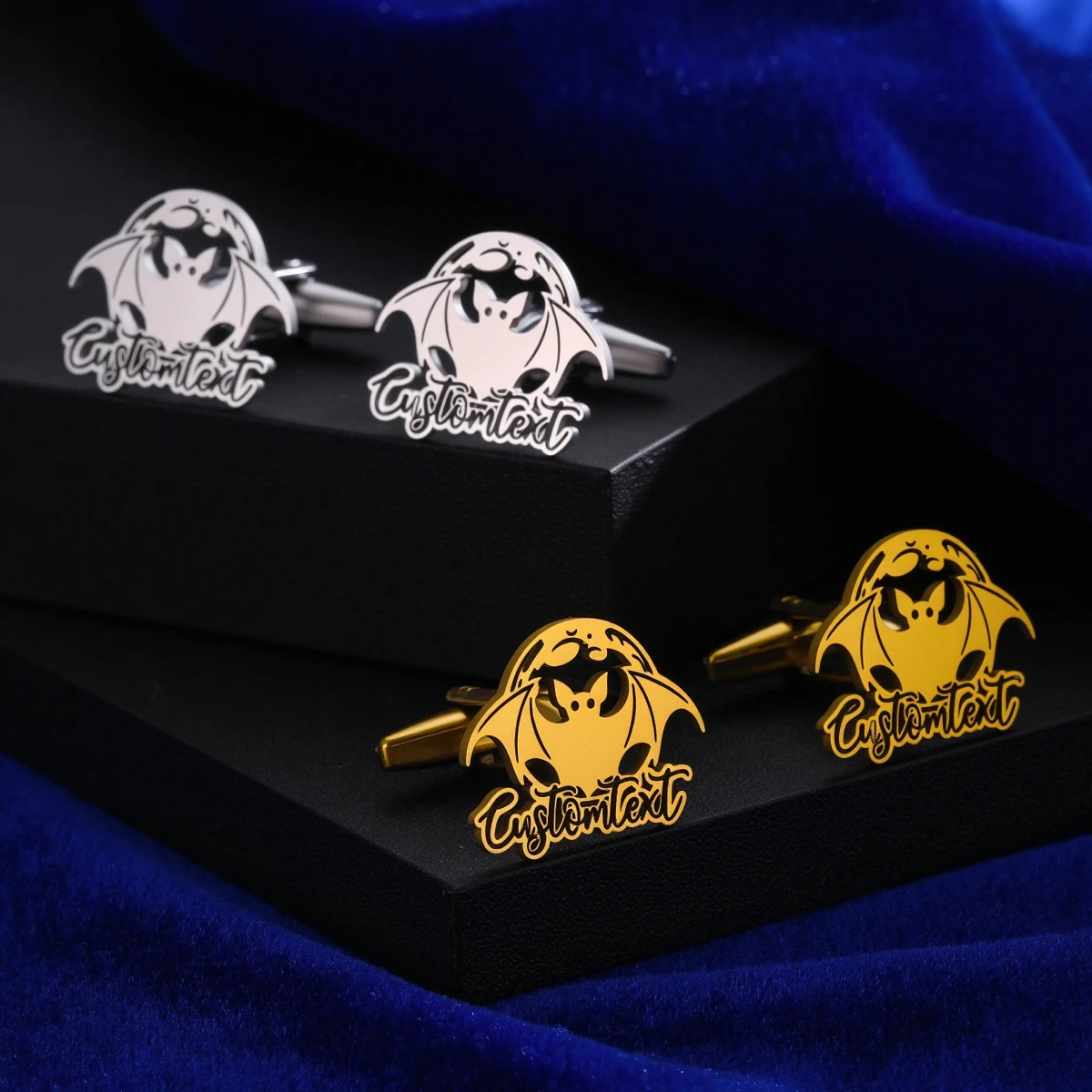 Custom Name Men's Bat Cufflinks Custom Suit Shirt Stainless Steel Buttons Sports Jewelry Gifts view 4