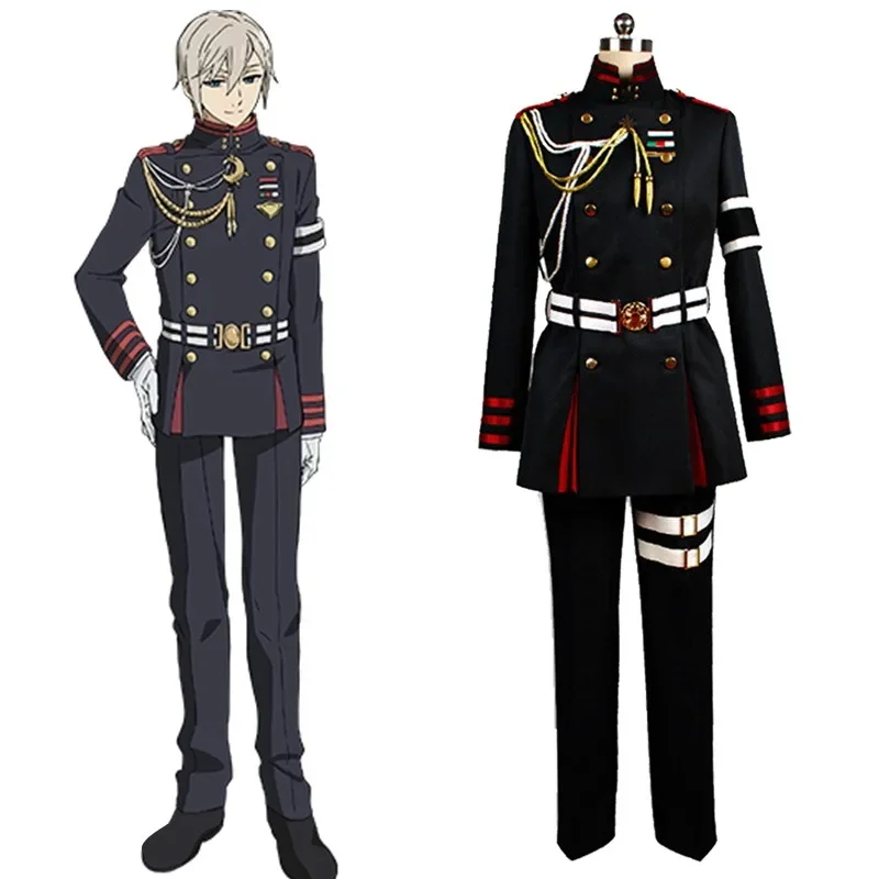 Anime Seraph of the end Guren Ichinose Cosplay Costume Adult Unisex Military Uniform Jacket Pants Suit Halloween Outfit Party