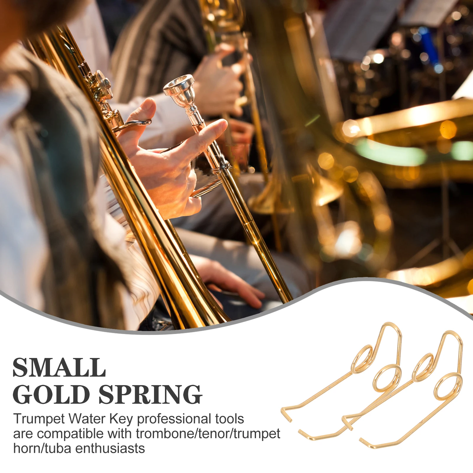 

20pcs Water Key Spit Valve Spring For Trumpet Trombone Tuba Repair Replacement Metal Instrument Parts 25.2Mm Easy Install