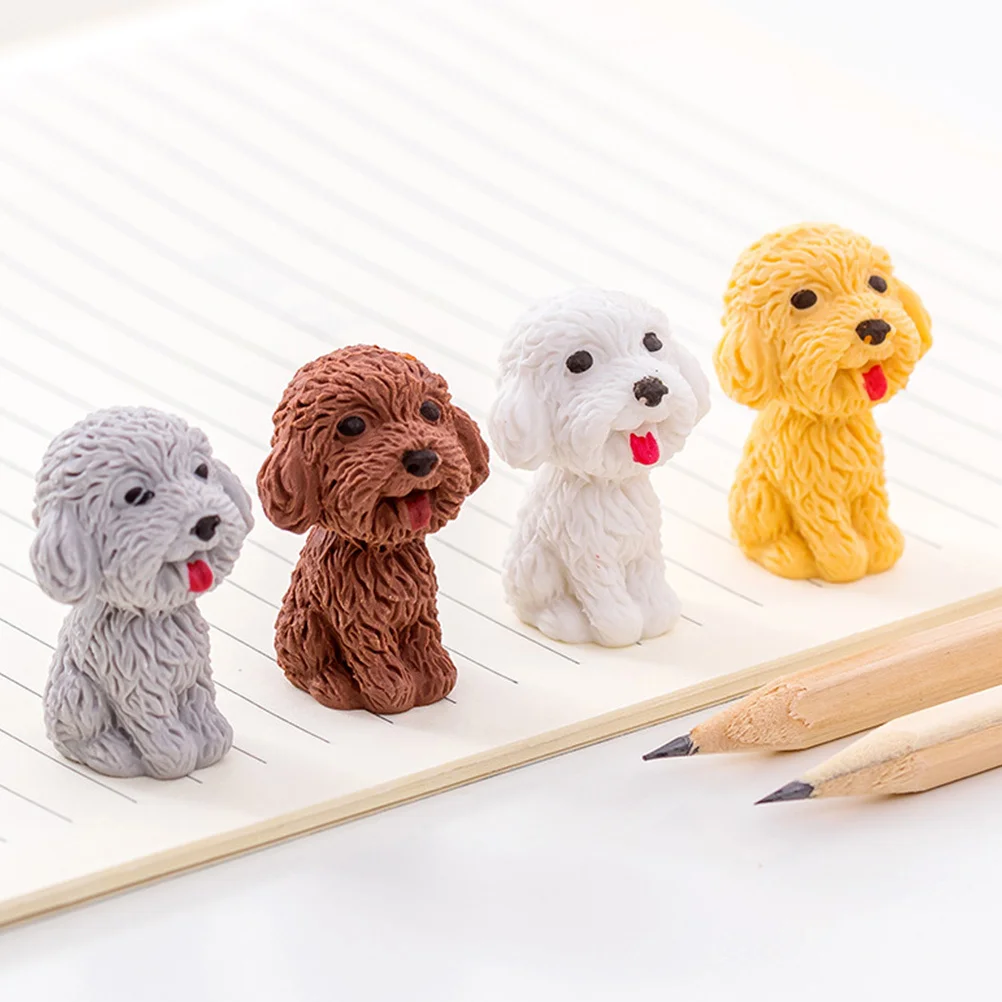 

20pcs Bear Dog Erasers Cute Cartoon Animal Shape Pencil Eraser School Stationery Supplies Rubber Erasers For