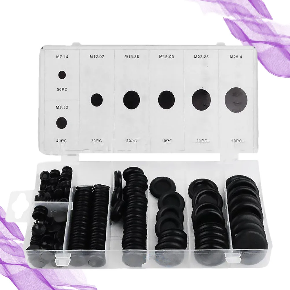 

1Set Black Rubber Grommet Seal Ring Set Durable Heat-Resistant Elastic Retaining Rings for Car Door Window Faucet Repair