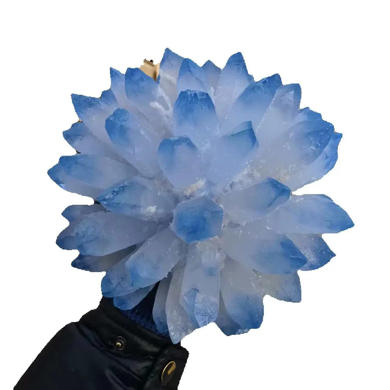 Newly Discovered Blue Phantom Quartz Crystal Cluster Mineral Samples