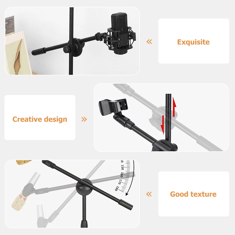 

2pcs Microphone Crossbar Arm Clamps Adjustable Bracket Adapter For Live Broadcast Equipment Tripod Pole Clips Phone Mic Stand
