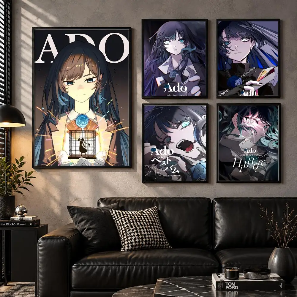 Ado Japanese J-Pop Singer Powerful Vocals Expressive Music Art Poster Aesthetic Unframed Wall Prints for Bedroom & Living Room