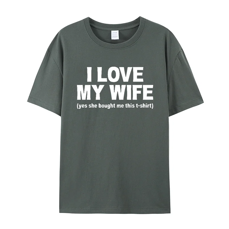 "أنا أحب زوجتي" تي شيرت للزوجين مطبوع عليه حروف قطنية مضحكة بأكمام قصيرة كاجوال للجنسين رائجة البيع تي شيرت أنيق #3