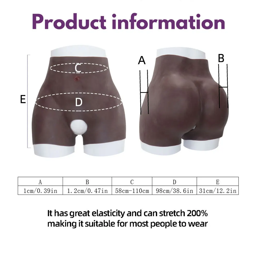 Fake Silicone Buttock for African Women Artificial 1.2cm Big Bum and Hips Enhancement Open Crotch Panties Lifting Shapewear