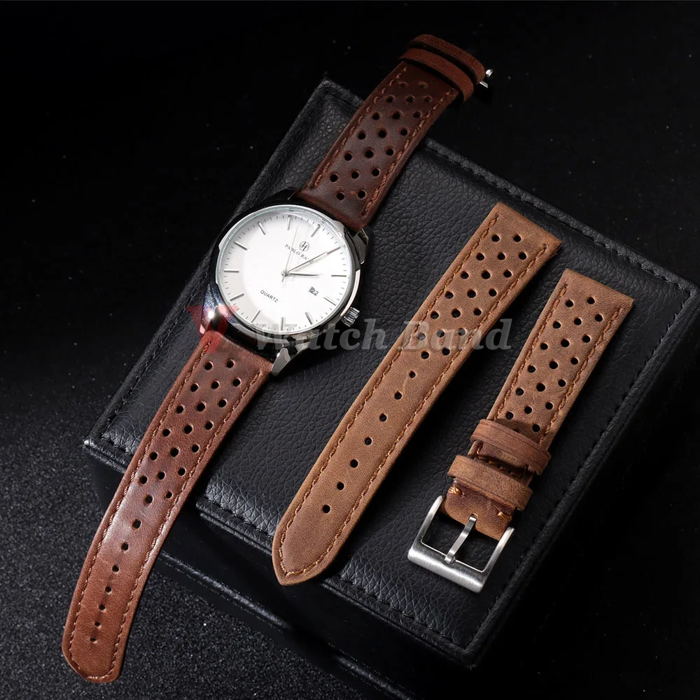 حقيقية جلد البقر حزام لساعة سامسونج جالاكسي 6 5 4 لينة تنفس الرجعية معصمه ل Seiko 20 مللي متر 22 مللي متر 18 مللي متر سوار