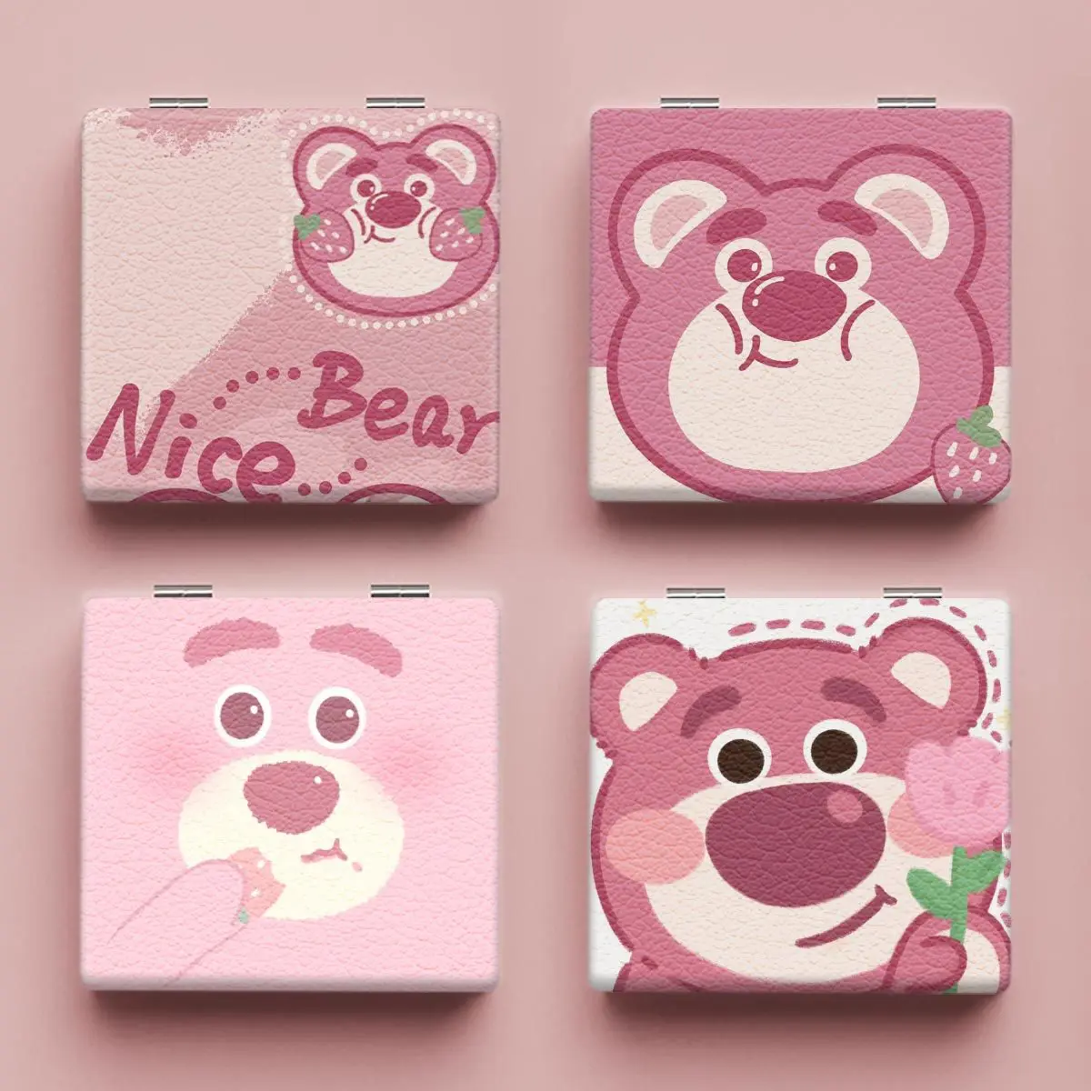 

Disney Lotso Mirror Portable Small Mirror Lotso Portable Folding Mirrors Double-Sided Pattern Makeup Anime Mirror Gift For Girl