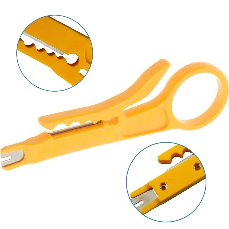 1pc IDC Insertion Punch Down Tool With Cable Wire Stripper For BT Telephone RJ11 Strip Network Cable Monitor Wires Portable