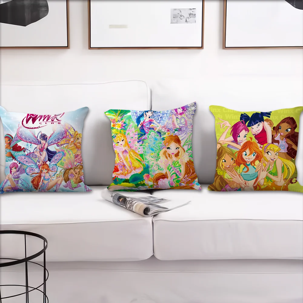 Cartoon W-Winx C-Club Comfortable soft Pillow Case for Sofa Living Room Home office Decor Protective Covers