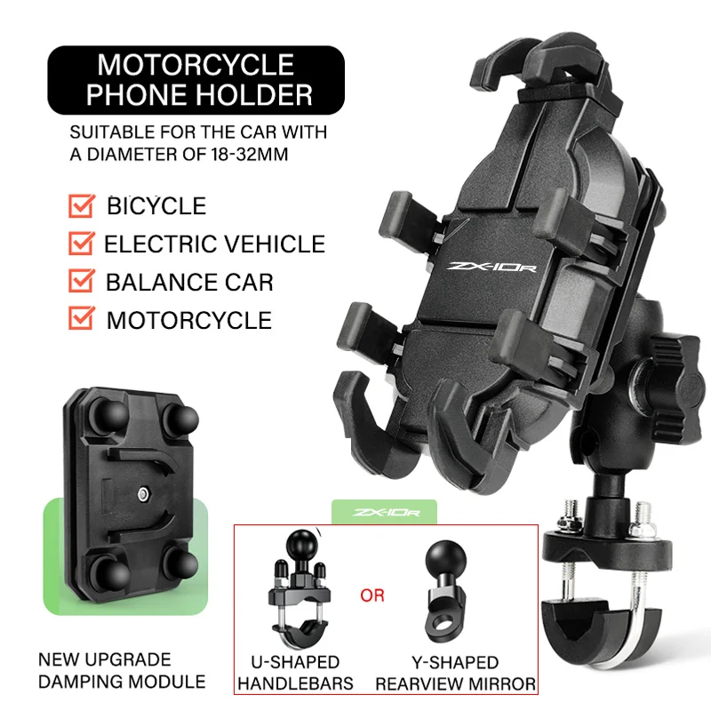 For KAWASAKI ZX-6R ZX-10R ZX6R ZX10R ZX 6R Z750 Z800 Mirror 2024 Mobile Phone Holder GPS Stand Bracket Motorcycle Accessories