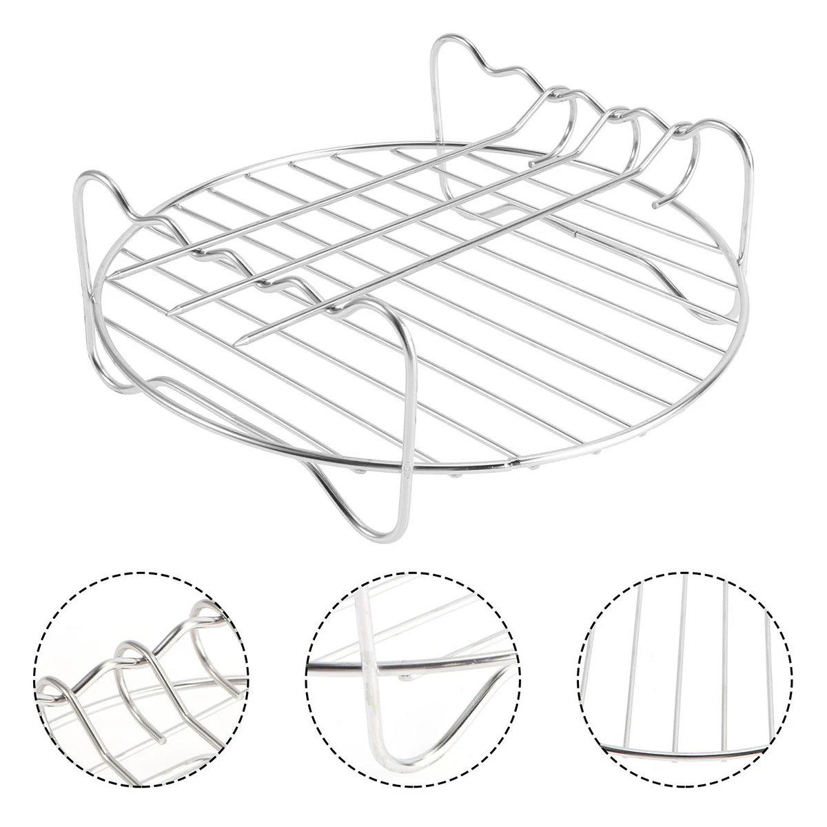 

Double Layer Air Electric Fryer Accessories Stainless Steel Grill Rack Steam Rack Air Fryer Rack