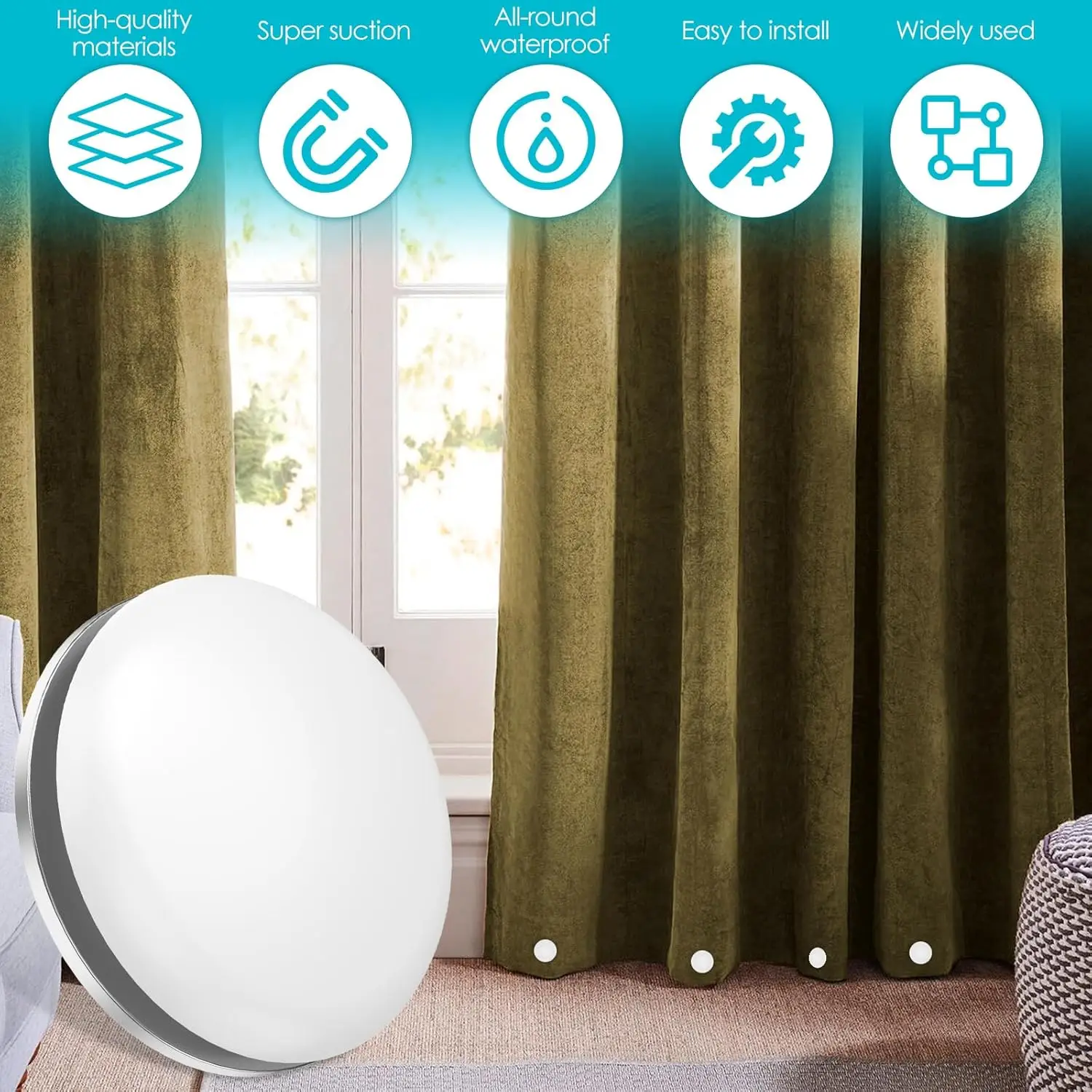 Windproof Magnetic Curtain Weights Reusable Curtain Magnet Shower Curtain Fridge Tablecloth Drapery Fixed Magnetic Buttons - view 3