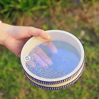 M MBAT 6 Inch Transparent Tambourine Ocean Wave Bead Drum Musical Handheld Drum Orff Percussion Instrument Children's Hand Drum