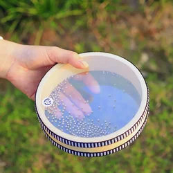 M MBAT 6 Inch Transparent Tambourine Ocean Wave Bead Drum Musical Handheld Drum Orff Percussion Instrument Children's Hand Drum