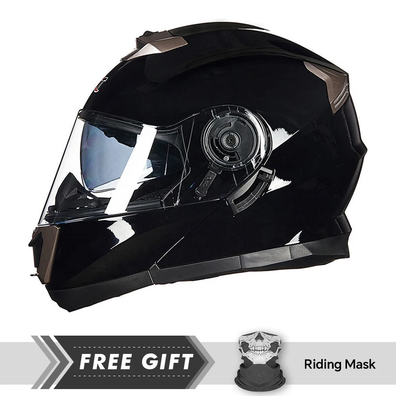 Motorcycle Helmet Crash Headpiece Full Face Helmet Four Seasons Flip Up Helmet With Daul Lens Sun Visors Modular Helmets