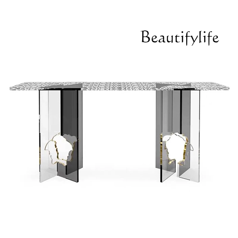 

Light luxury entrance platform Light luxury Italian acrylic entrance table Long case aisle corridor decoration table