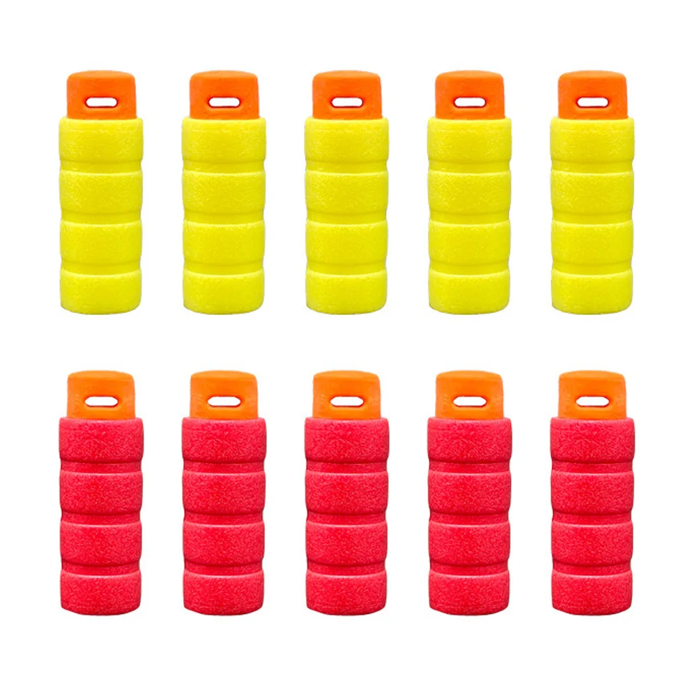 MK Four Section Soft Bullets 3.6x1.3CM High Performance Toy Gun Ammo Sponge Red Orange Short Bullets QJ109