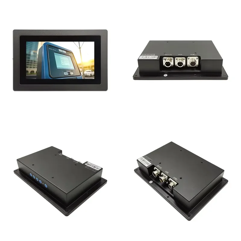 7 Inch 1000 Nits Sunlight Readable Display Full IP67 Waterproof 9V to 36V DC Input USB Touch Screen LCD with Anti-glare