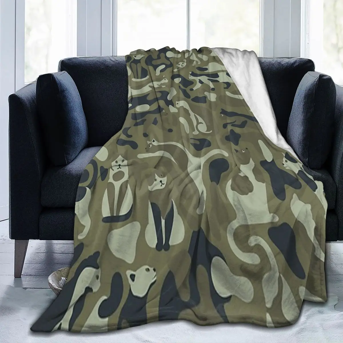 

Армейские камуфляжные одеяла с кошками, фланелевое одеяло для дивана, дышащее одеяло для дивана, постельные принадлежности, офисные пледы, покрывало, одеяло