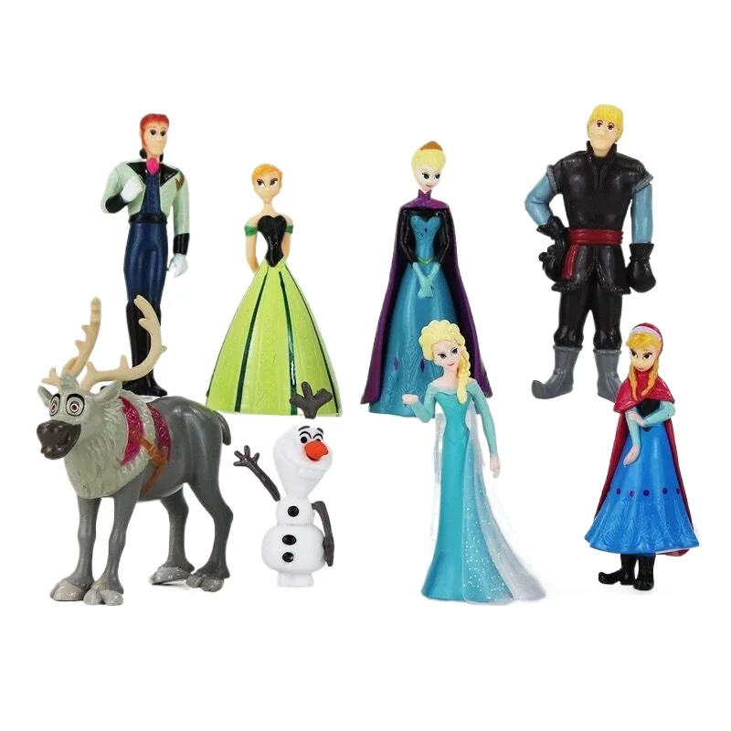 8 pcs/Lot Disney New Frozen 2 Anna Elsa Action Figures Kristoff Olaf Model Dolls Collection Tos For Girls size 5-11cm