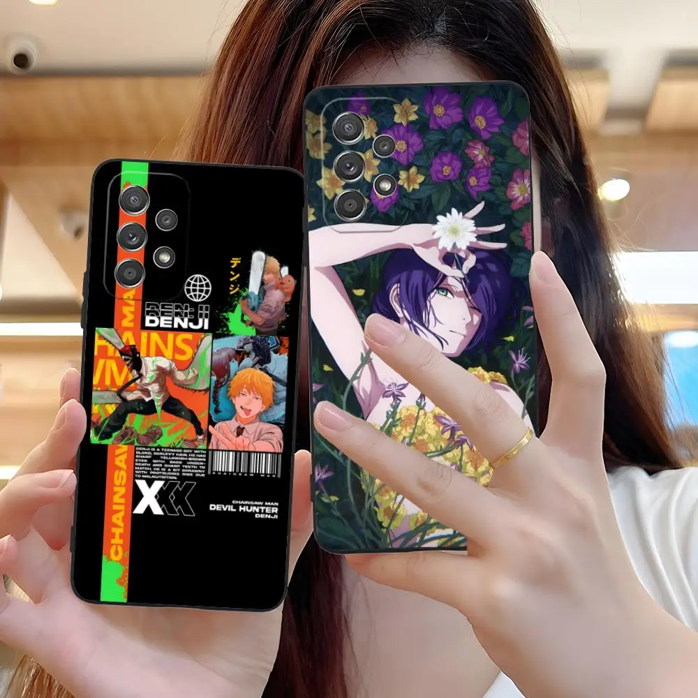 

Chainsaw Anime Man Mobile Phone Case for Samsung Galaxy A73 72 71 70 56 55 54 53 52 36 35 34 23 16 15 5G Colour Protective Cover