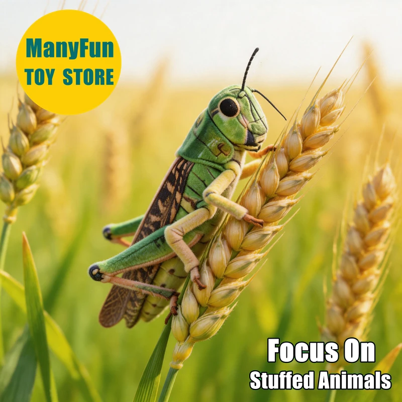 Locust Plush Toy Realistic Cricket Stuffed Animal Soft Lifelike Grasshopper Simulation Insect Katydid Soft Simulation Doll
