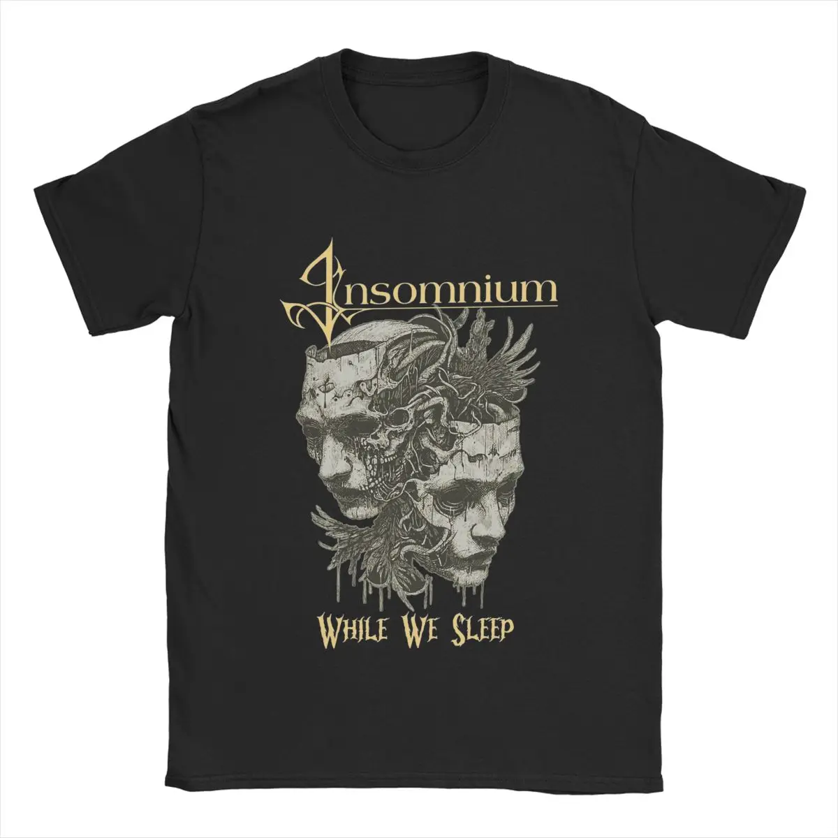 Men's T-Shirt Insomnium While We Sleep Humor Pure Cotton Tees Short Sleeve T Shirt Round Collar Clothing Big Size