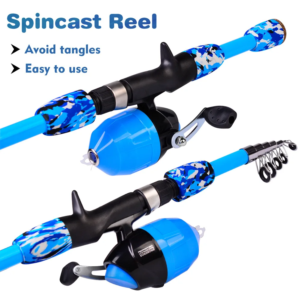 Mini Telescopic Fishing Rod Reel Combo 1.2M 1.5M 1.8M Color Foam Grip Kit with Lures Line Hooks Tackle Bag