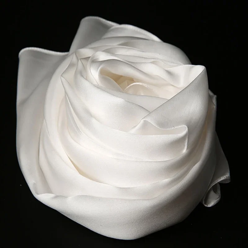 Zwykła satyna solidna 100% jedwabne szale moda damska hidżab chustka na głowę welony fabryka bezpośrednio sprzedaje szaliki Hangzhou jedwabny szal Wrap