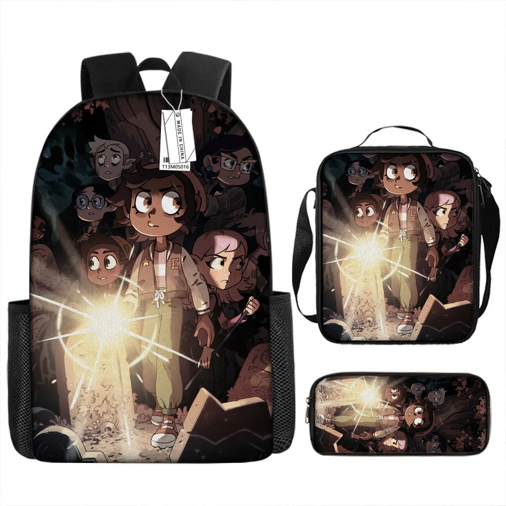 Classic Popular Funny Novelty Owl Magic Club 3D Printed 3pcs/Set pupil School Bags Laptop Daypack Backpack Lunch bag Pencil Case