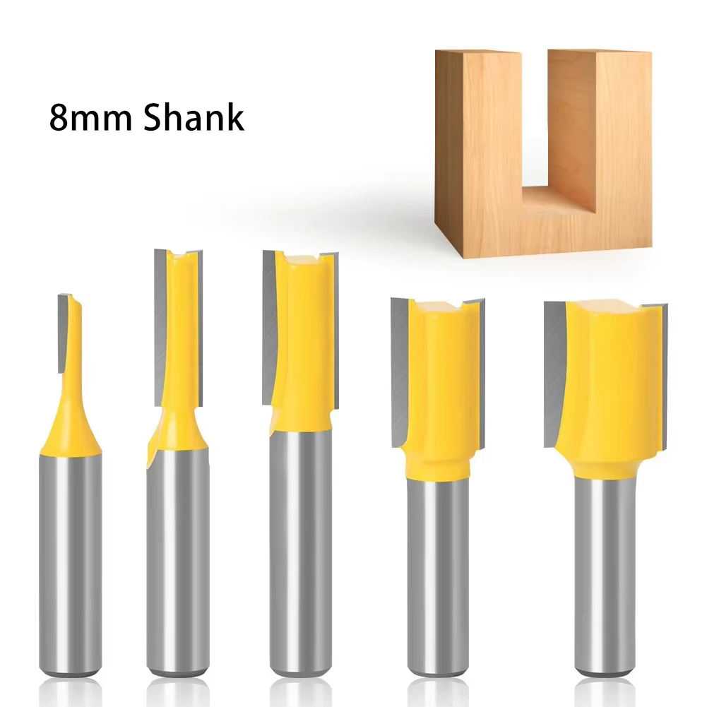 8mm Shank Straight Wood Router Bit For Wood Grooving Slot Cutting On Wood Trimmer And Engraving Machine Milling Cutter