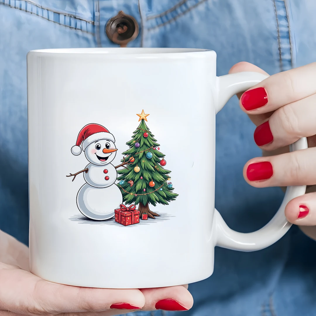 

11oz Snowman Christmas Cartoon Cup Kids & Family Office Cold & Hot Beverage Cup Christmas Gift