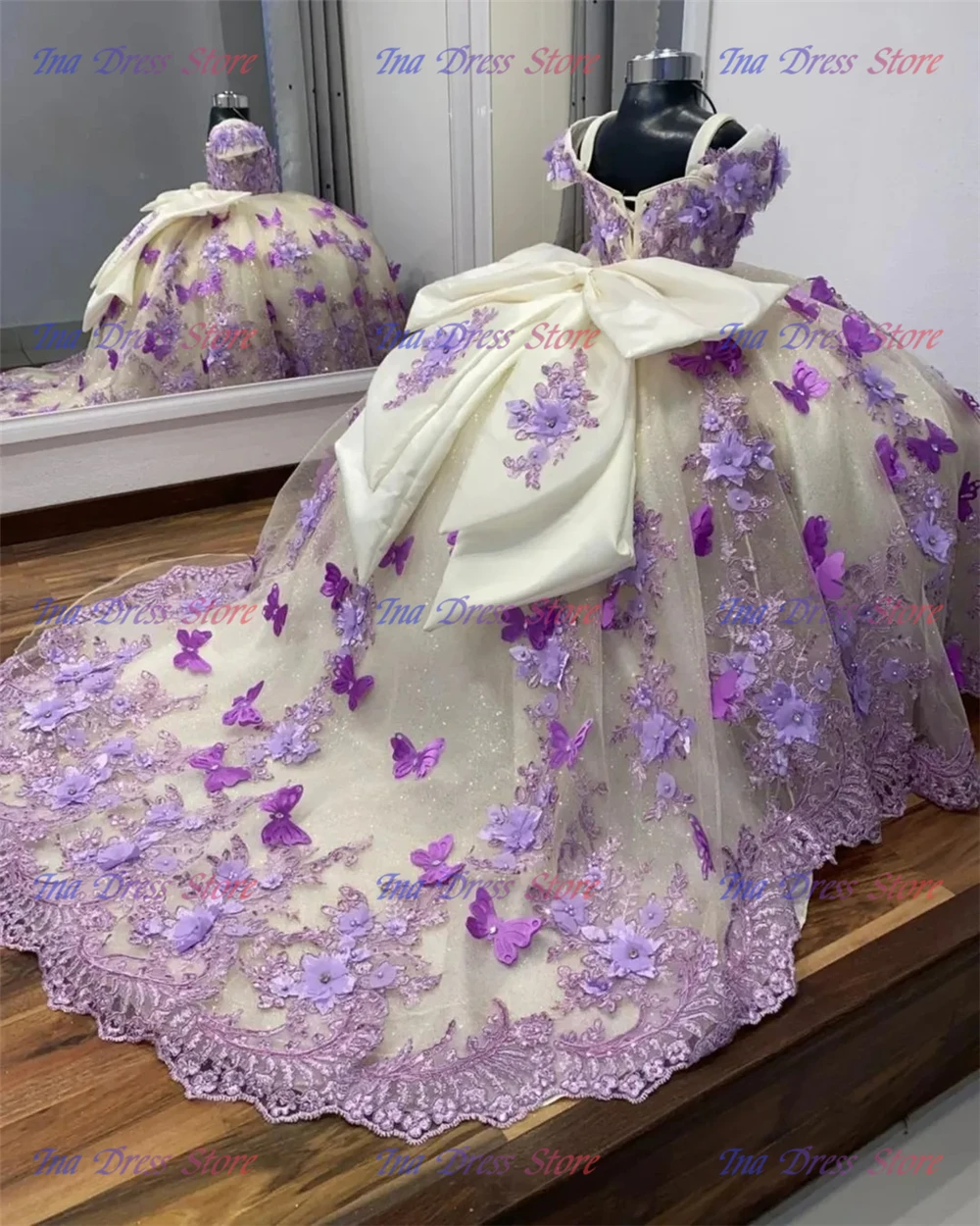 Quality Luxurious Flower Girl Dress Tulle Fluffy With Exquisite Purple Applique For Kids Birthday Wedding Evening Ball Gowns