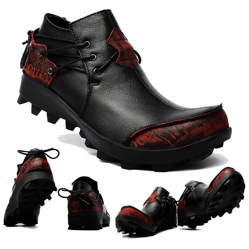 Genuine Leather Men's Loafers Casual Classic Boat Shoes Thick Sole Driving Shoes Comfortable Sneakers Mocassins Banquet Shoes