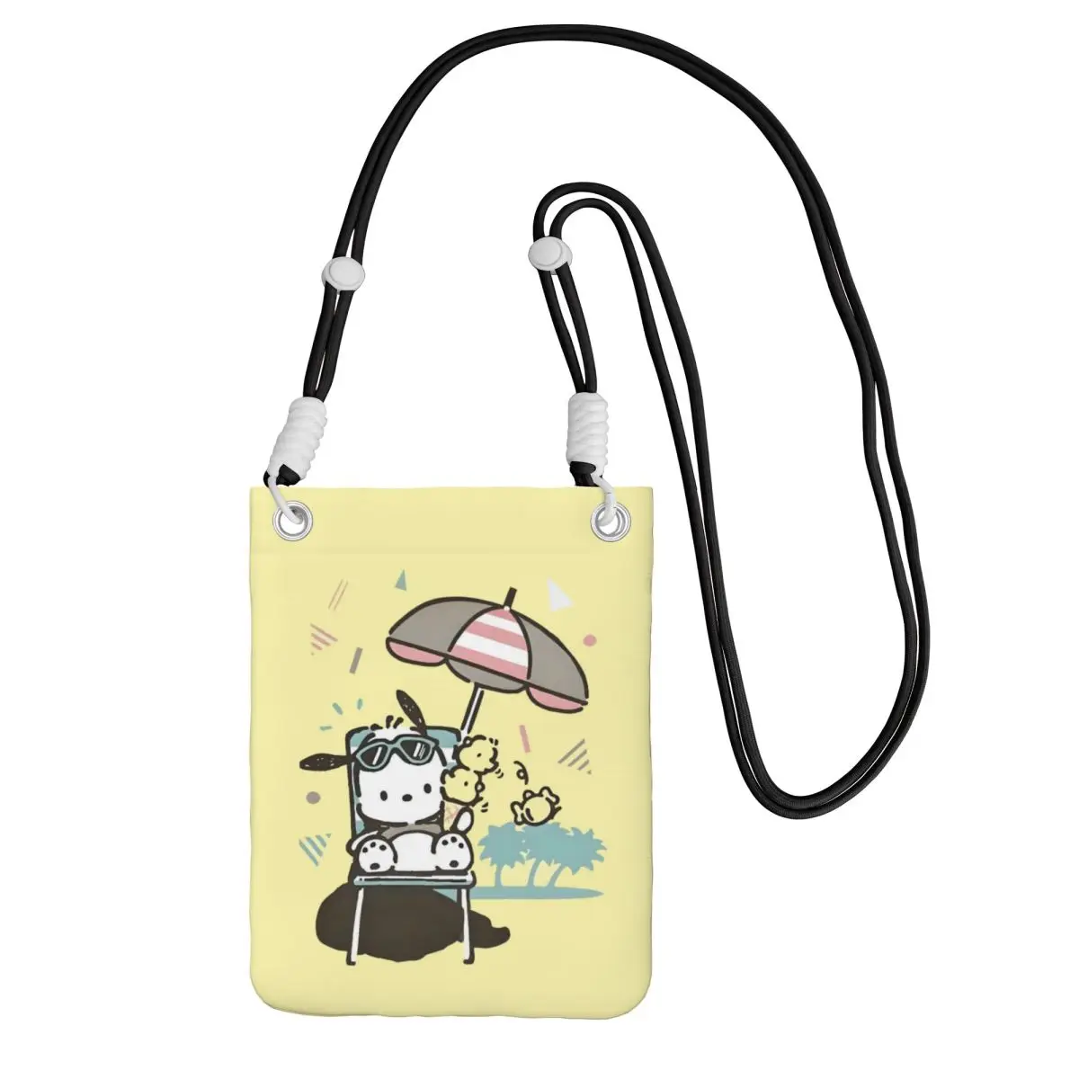 

Кошелек для смартфона Pochacco на заказ с ремешком, сумка через плечо с милой собакой, мужская и женская дорожная походная сумка для мобильного телефона