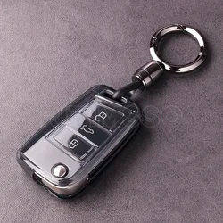 For VW Polo Skoda Octavia A7 Kodiaq Seat Ateca Leon Golf 7 MK7 VII Tiguan Soft TPU Car Key Cover Case Shell Fob Holder Protector