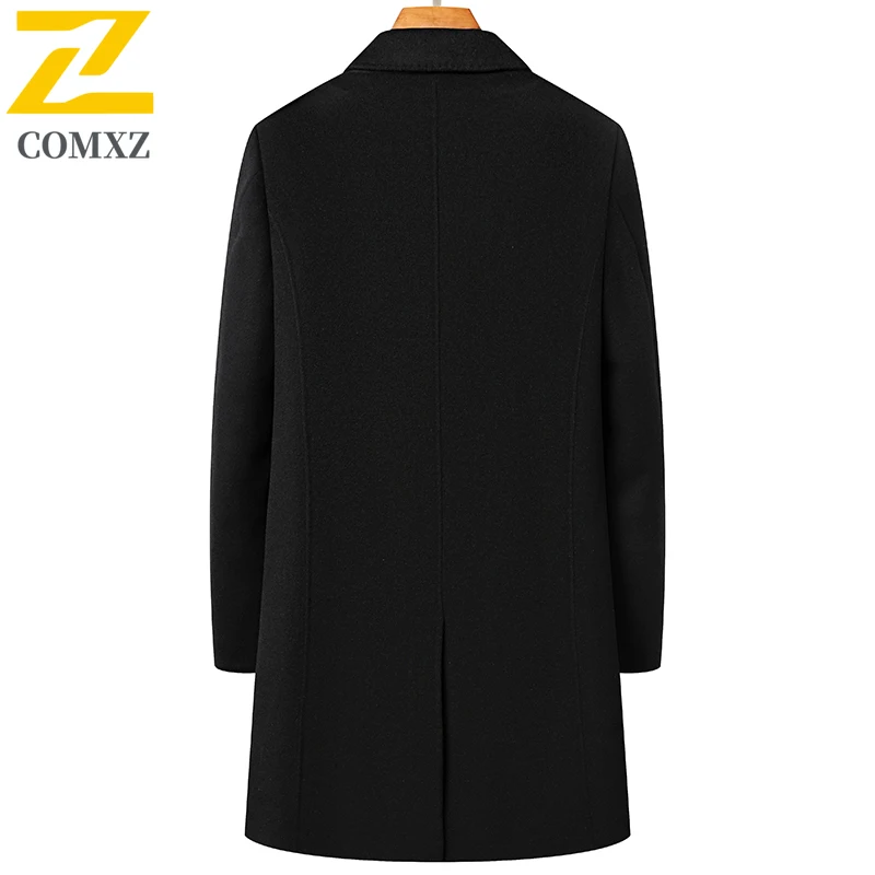 COMXZ Luxury Mens Down Jacket Goose Down Business Casual Warm Puffer Coats Trendy Detachable Inner Layer Lightweight Wool Coat