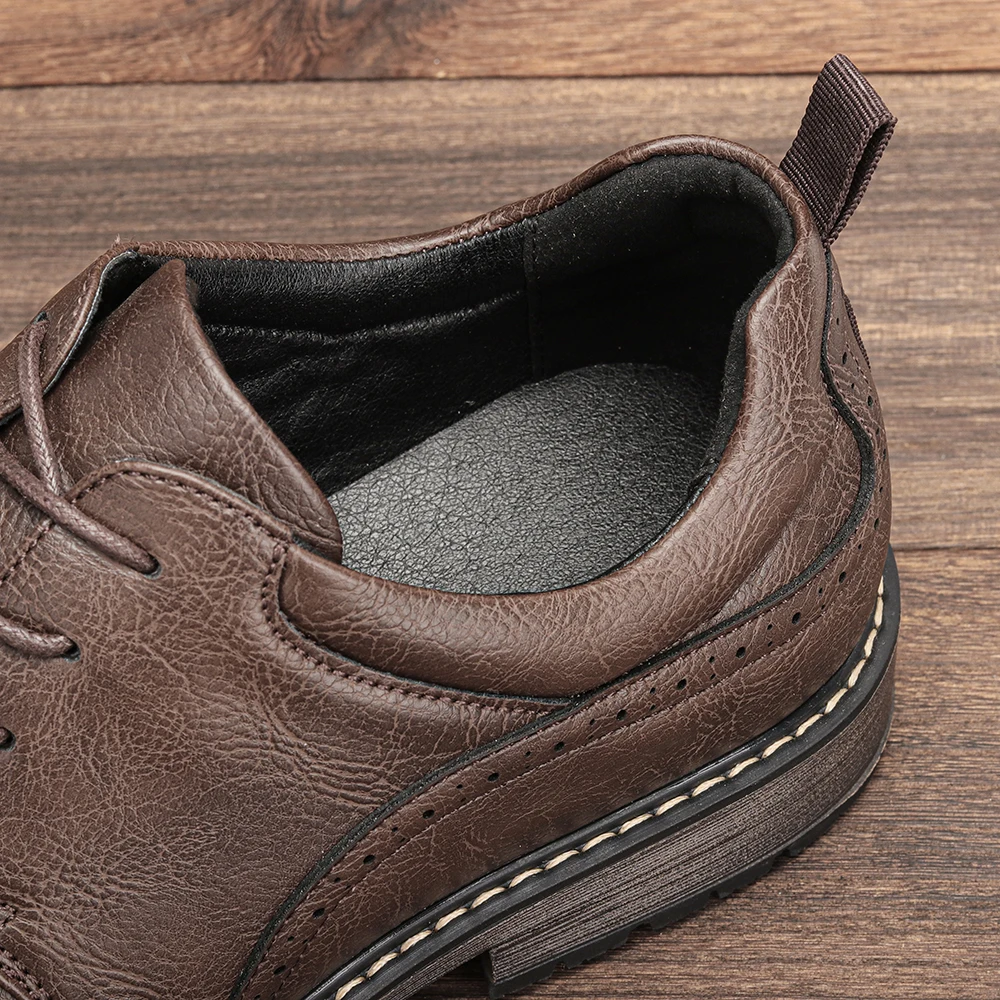 Men's Dress Shoes Dress Style Shoes For Man Business Office Style Mens Shoes Rubber Sole Plain-Toe Derby Shoes