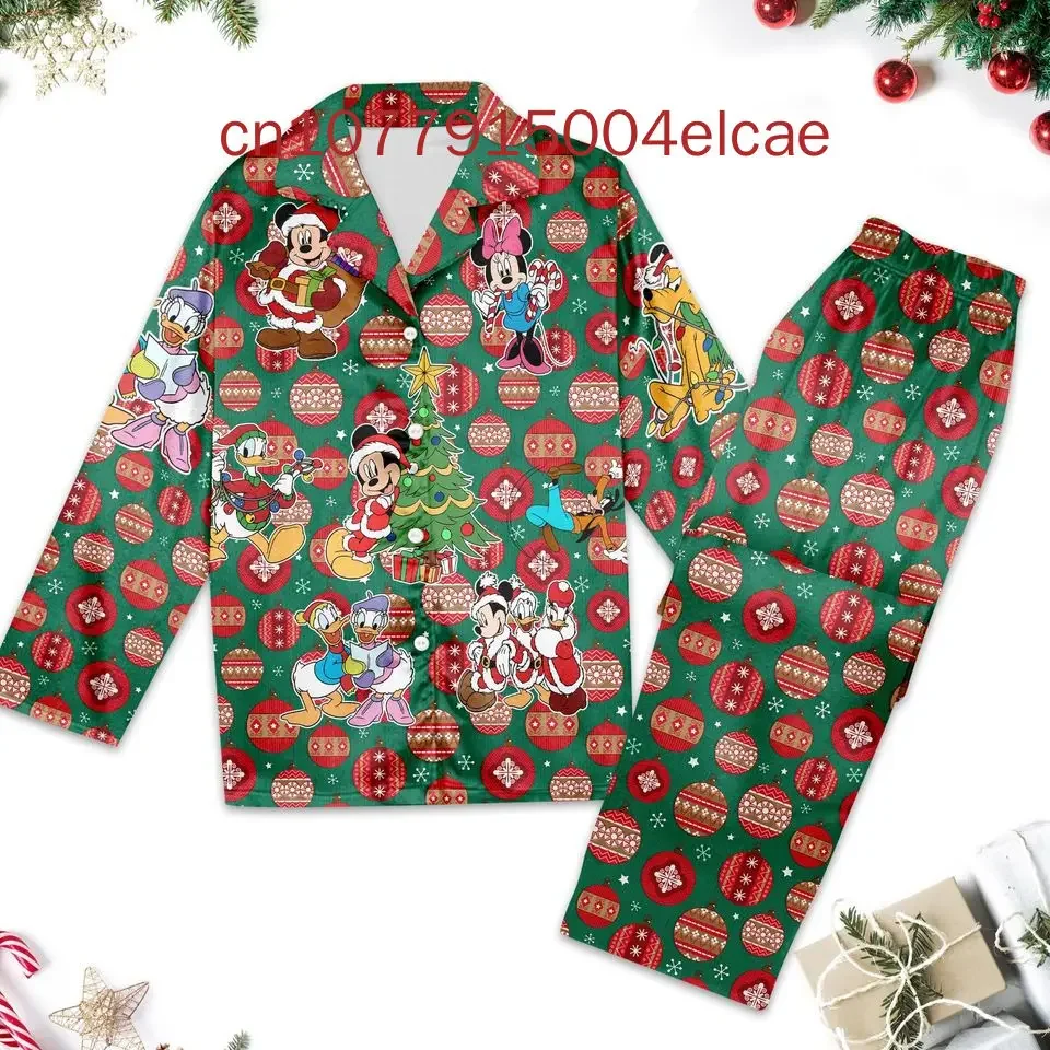 New Daisy Duck Long Sleeve Pajamas Two-piece Set Disney Men's and Women's Pajamas Set image 5