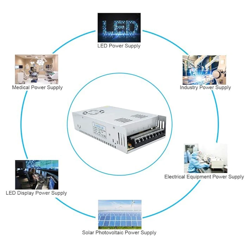 Imagem -06 - Transformador de Alimentação Comutada Smps para Tiras Led Cctv dc 5v 12v 24v 36v 48v 60w 360w 600w 800w 1000w ca 110v 220v