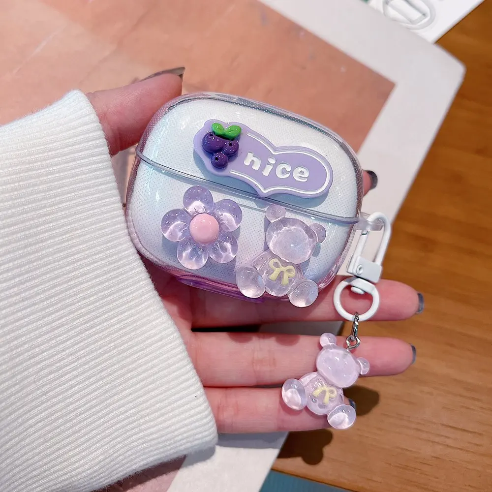 Per Xiaomi Redmi Buds 6 Pro Custodia 3D Star Farfalla Orso Auricolare Cover morbida Redmi Buds 6Pro Cuffie Box Fundas con portachiavi