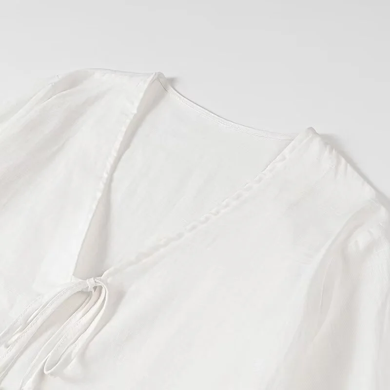 

ZBZA Весенний новый женский модный повседневный открытый кардиган с поясом, верхний тонкий топ, уличный длинный свек, полиэстер обычной длины...