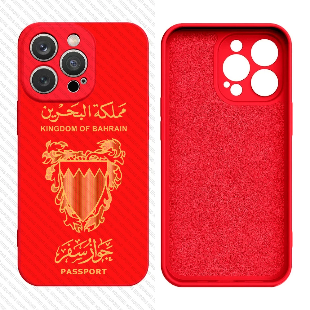 Bahrain Passport Cover Case for iPhone 16 15 14 13 12 11 Pro Max XS XR Mini 7 8 6S Plus 5 SE 2022