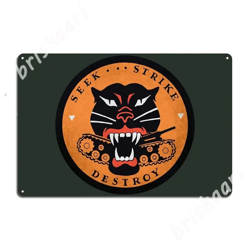 Seek Strike Destroy Tanks Destroyer Emblem Metal Signs pub Club Bar Funny Plaques Tin sign Posters