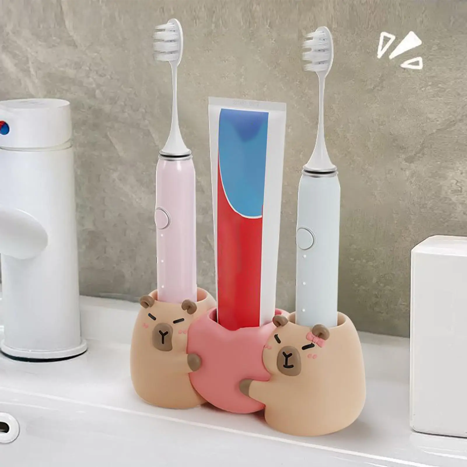 

1 шт., милый держатель для зубной щетки в ванной комнате с капибарой, декоративная подставка для зубной пасты для пар, детей, семьи, мужчин и женщин, бритва, туалетные принадлежности