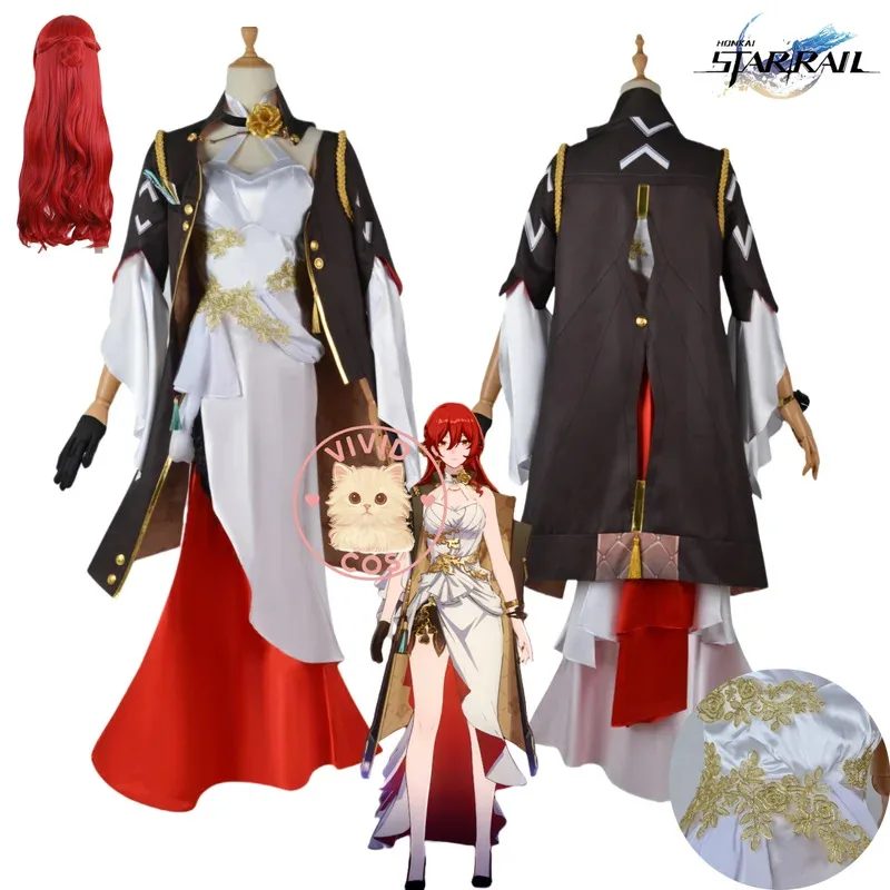 

Game Honkai: Star Rail Cosplay Anime Himeko High Quality Costume Comic Con Party Role Play Popular White Dress for Women Suit